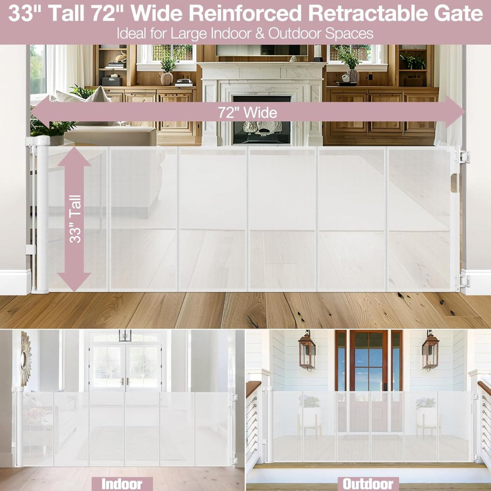 Dabormi indoor-outdoor gate extended to 72 inches for wide openings.