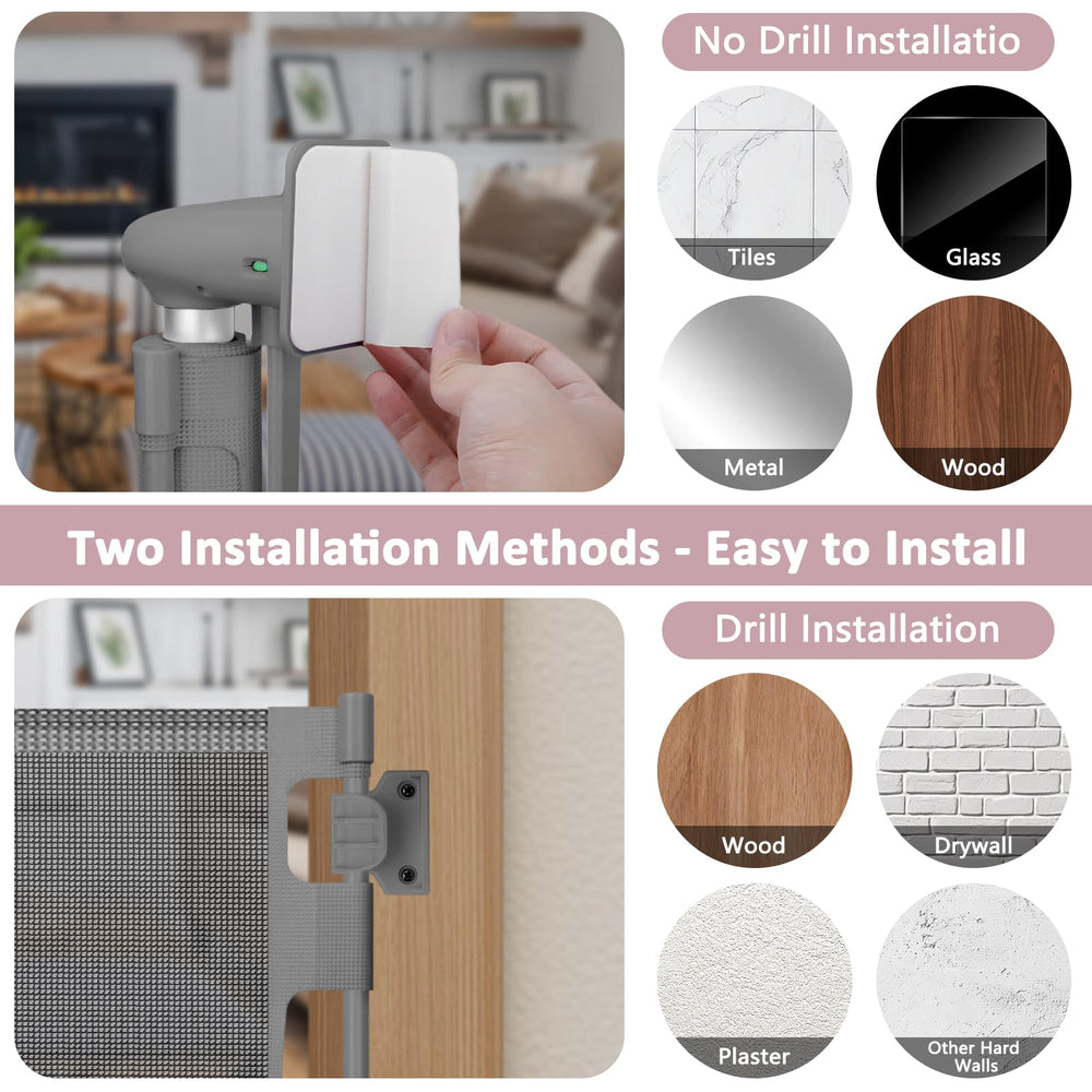 Dabormi no-drill installation kit shows damage-free mounting on smooth surfaces.