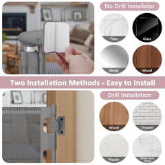 Dabormi no-drill installation kit shows damage-free mounting on smooth surfaces.