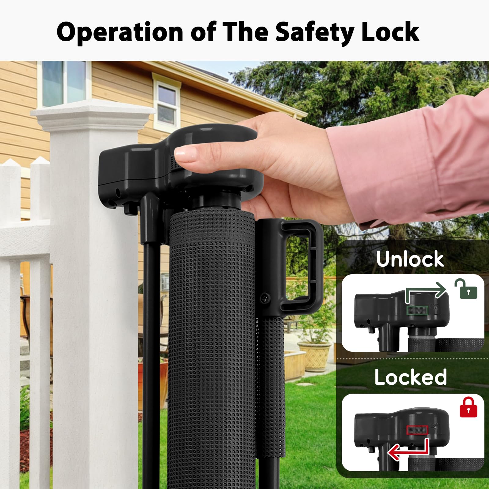 Dabormi outdoor gate resists weather for decks, patios, and driveways.
