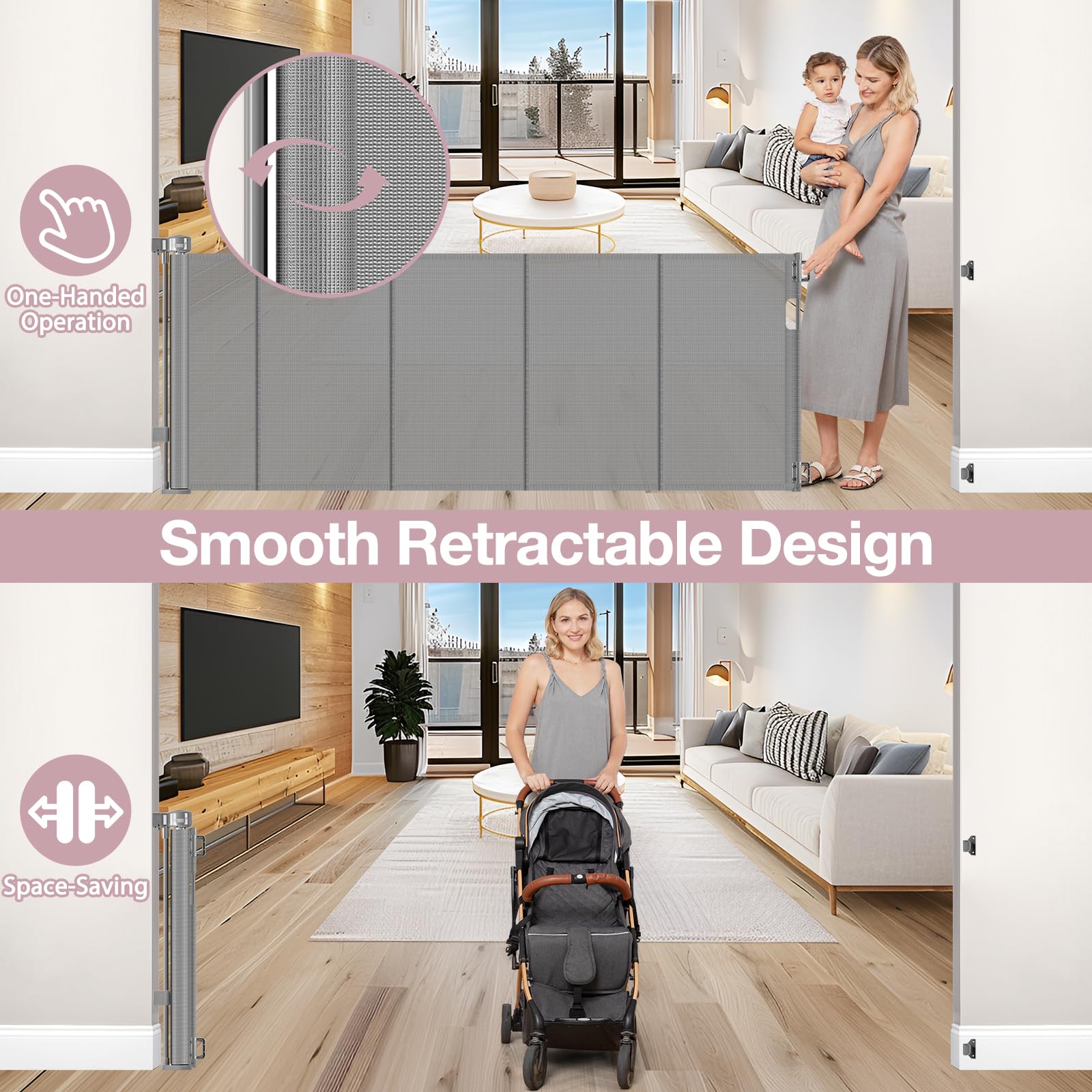 Dabormi reinforced 72-wide gate one-hand operation makes daily setup easier