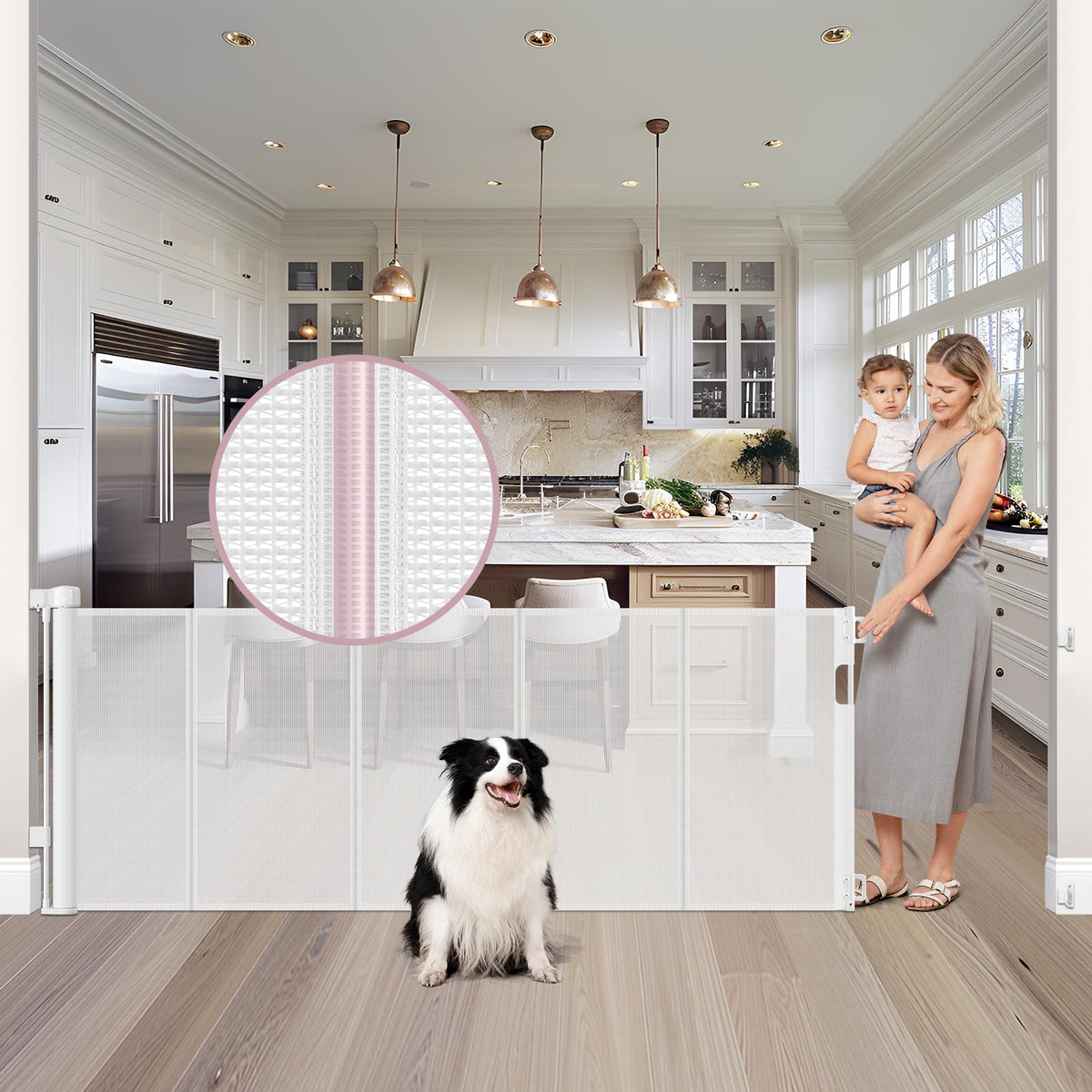 Dabormi reinforced 72-wide gate with rods provides sag-free stability.