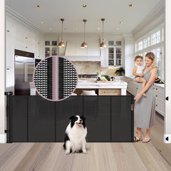 Dabormi reinforced 72-wide gate extended across a doorway for safe containment of babies and pets.