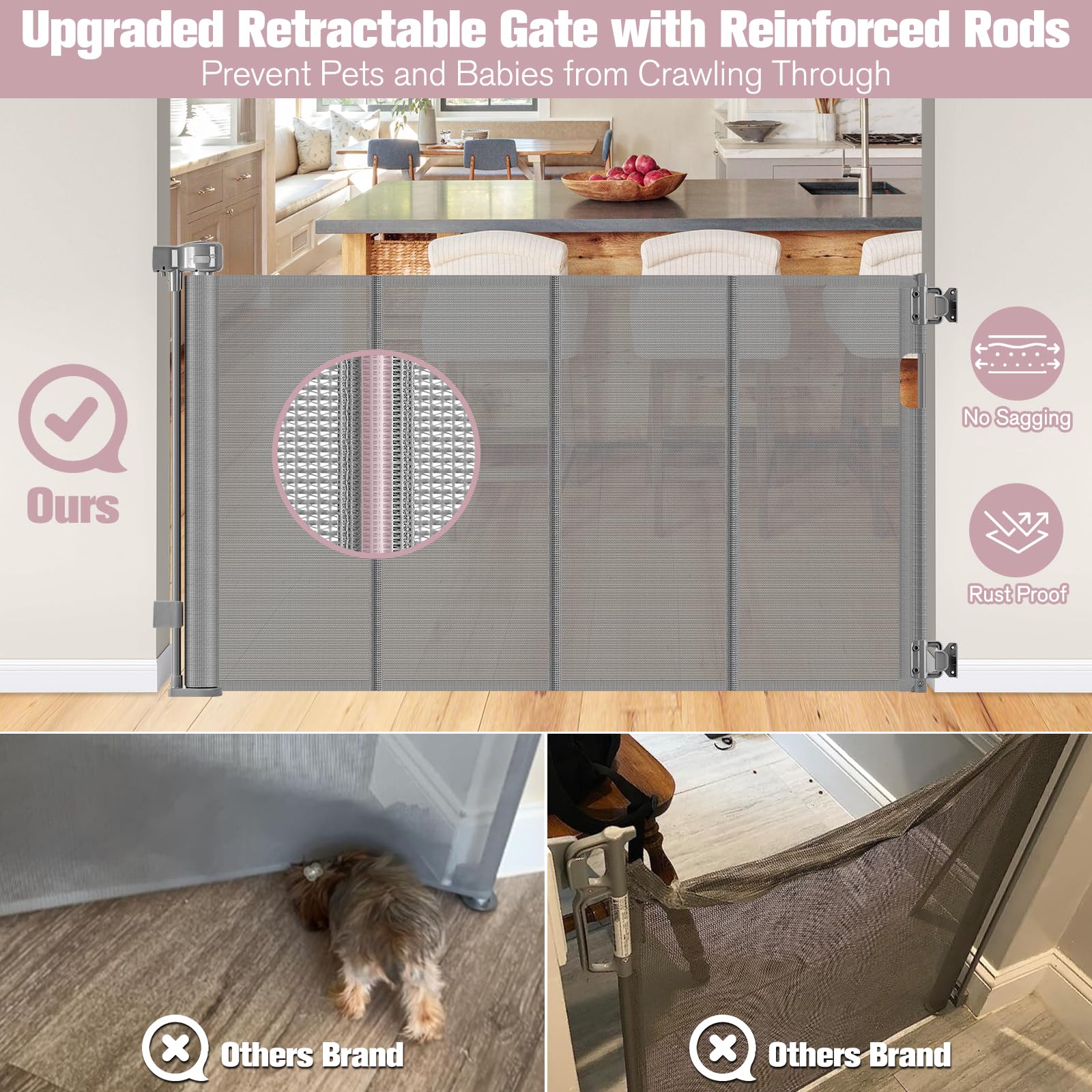 Dabormi reinforced-rod mesh emphasizes sag-free, rust-free safety in high-traffic areas