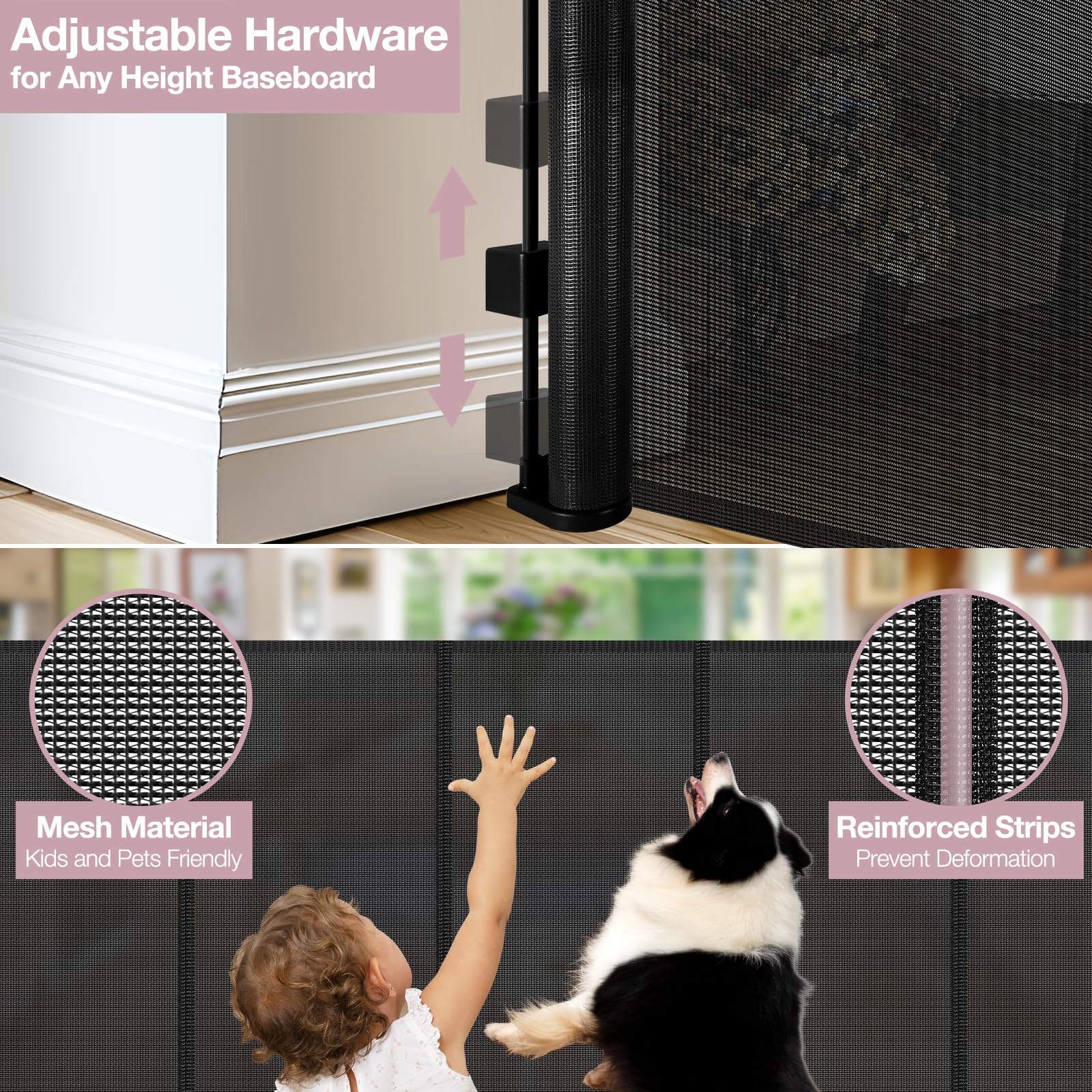 Dabormi retractable gate neatly retracted to save space.