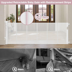 Dabormi retractable gate mesh enables easy one-handed operation for families.