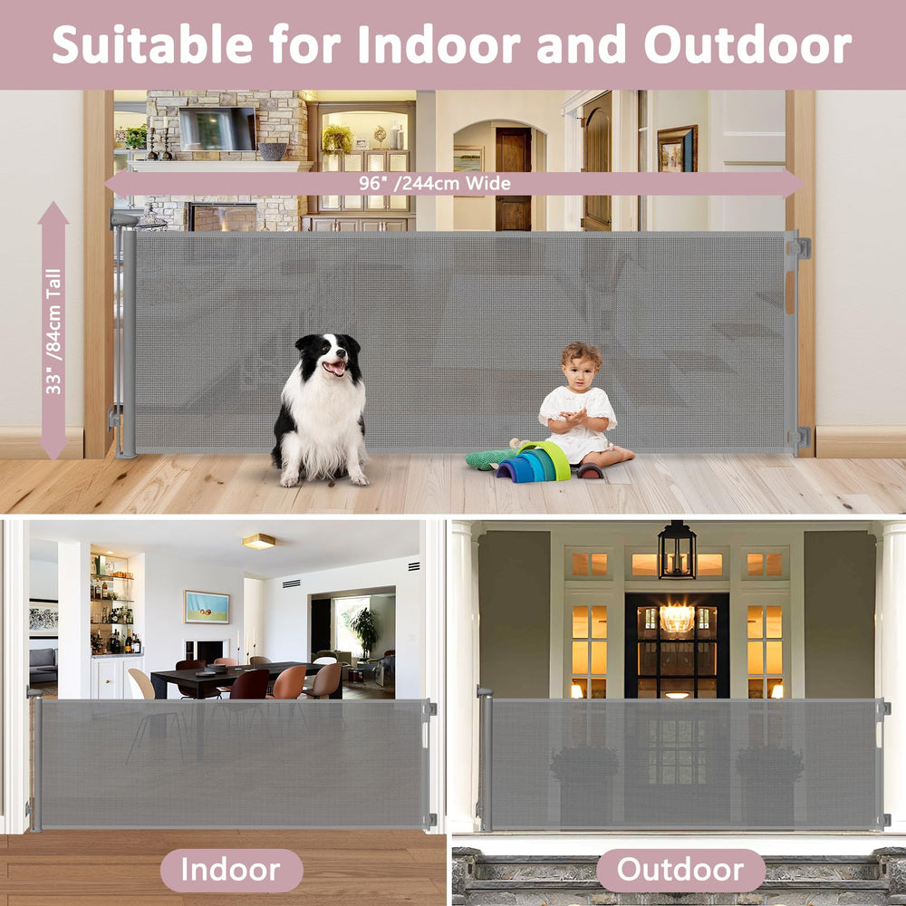 Dabormi retractable gate rolled compactly to save space in hallways and storage.