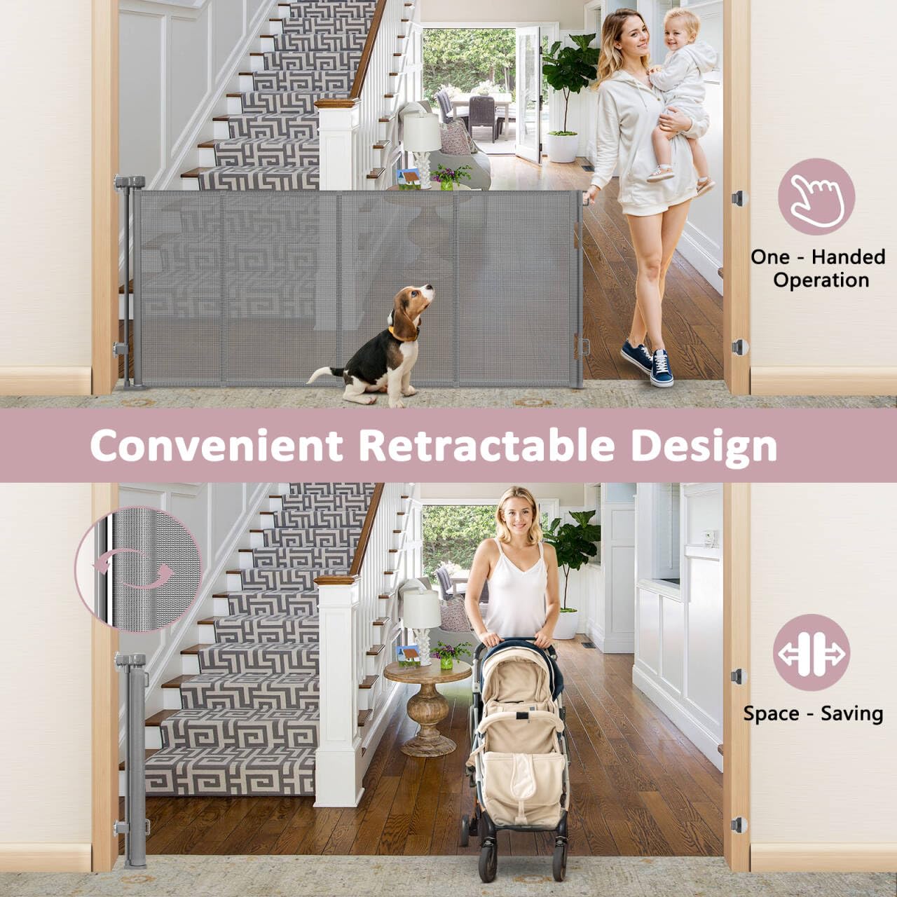 Dabormi safety-lock system on retractable gate for added security.