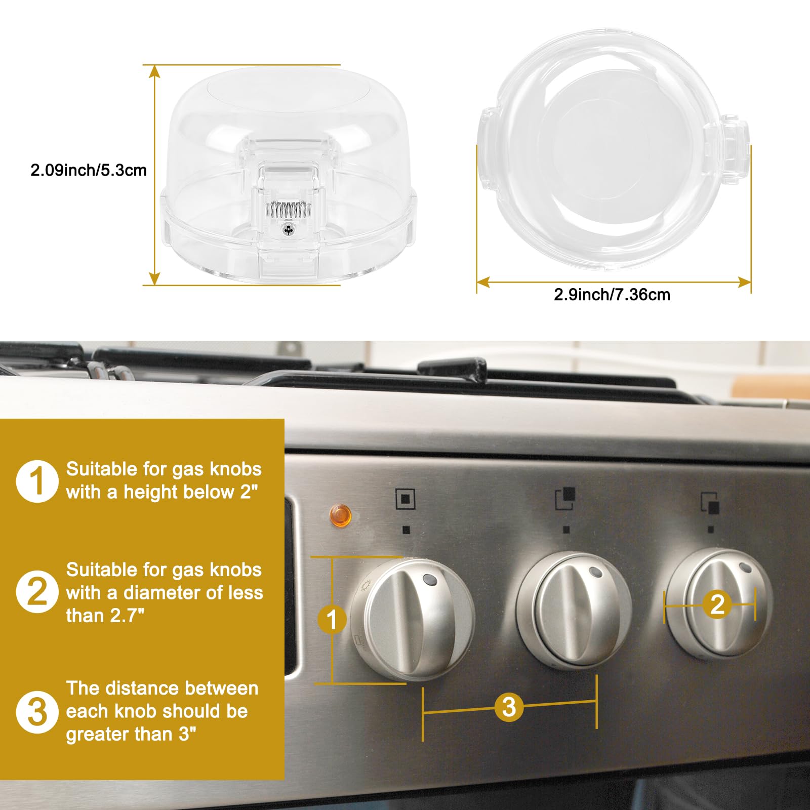 Dabormi universal-size stove knob covers fit most gas knobs