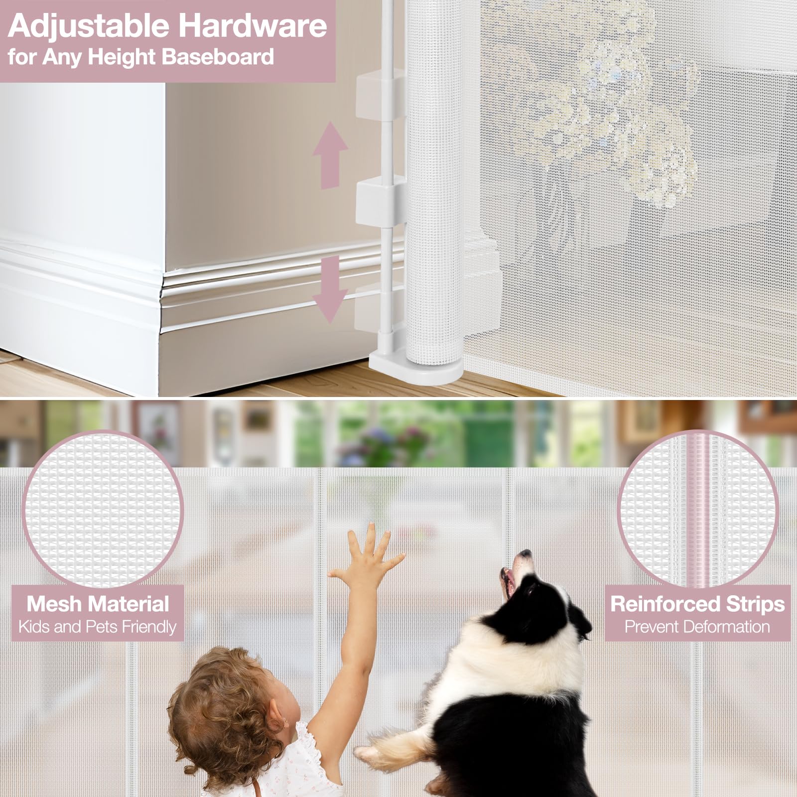 Dabormi extra-wide gate fits stairs and doorways for safe zones.