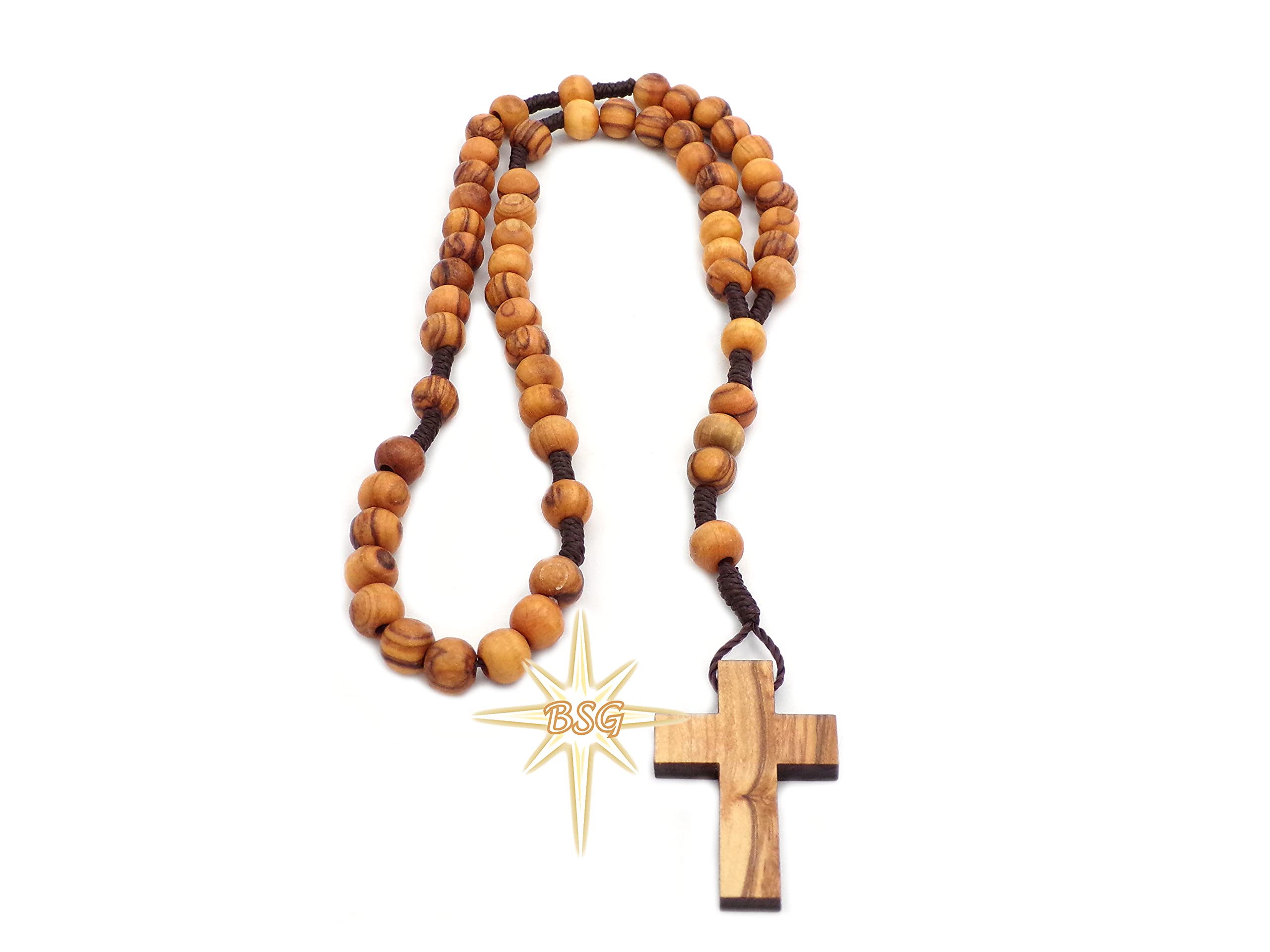 Dacaret Factory olive wood rosary with engraving option for personalization