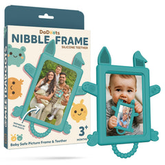 Dadoots Nibble Frame silicone-teether soothes gums on the go.