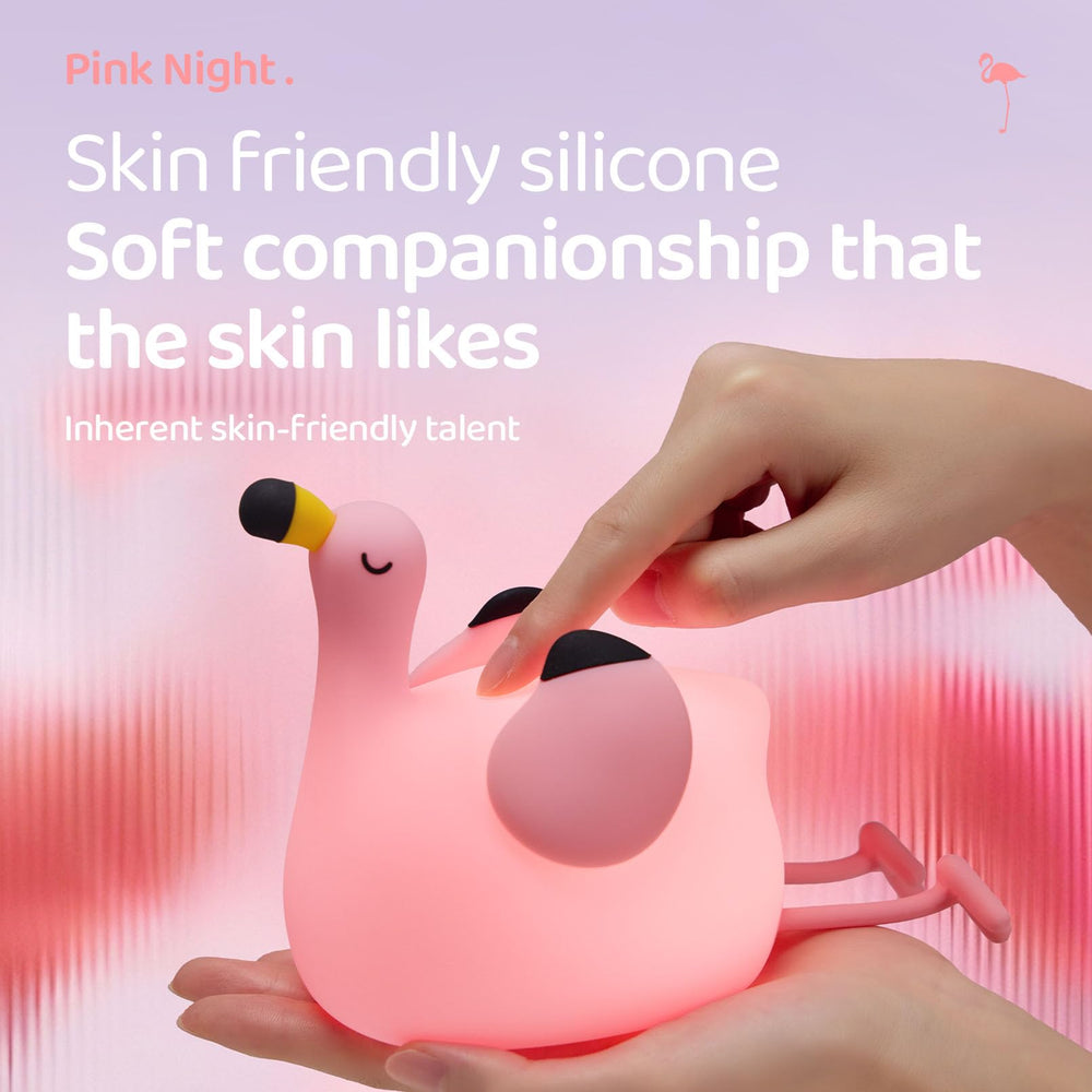 DADYLOBO pink flamingo night light soft silicone material for safe kids cuddle