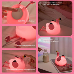 DADYLOBO pink flamingo night light tap control for easy brightness adjustment