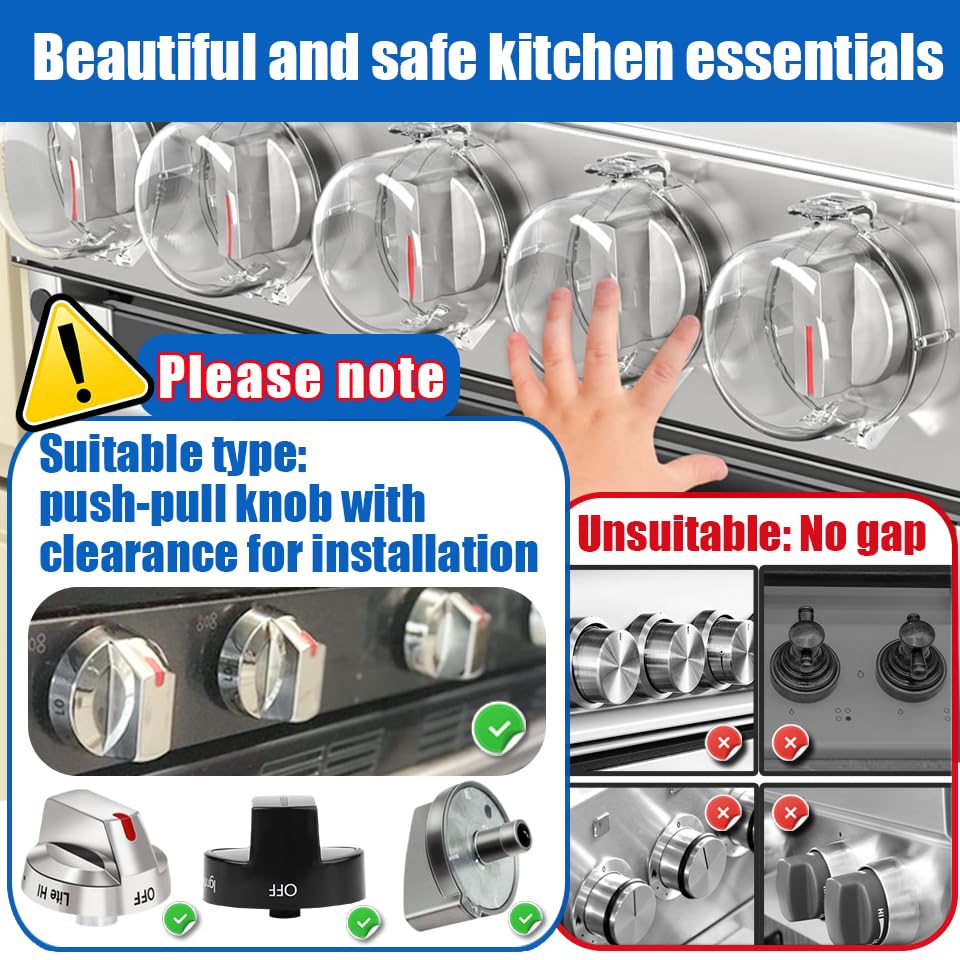 DAFUWENG safety kit view on kitchen stove protecting curious kids.