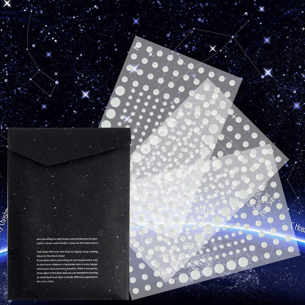DAGOU 3D domed stars on wall add depth and a lifelike ceiling glow.