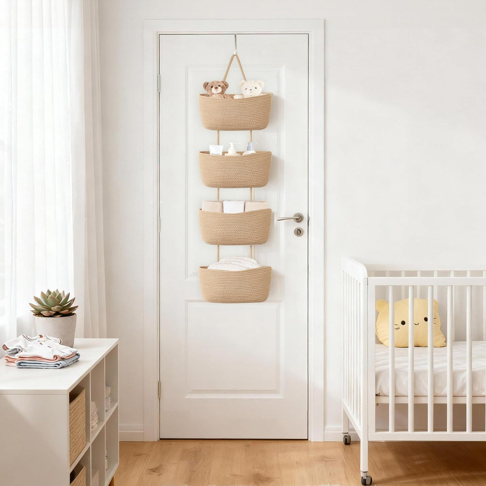 Dahey adjustable rope suspension adapts to door thickness for versatile mounting.