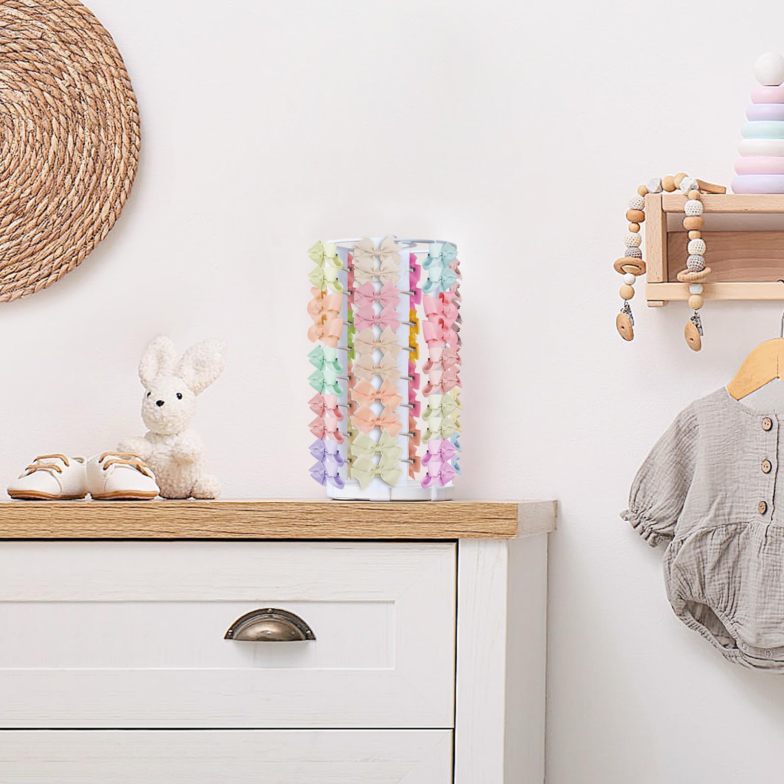 Dahey bow organizer on desk side profile highlighting space saving design