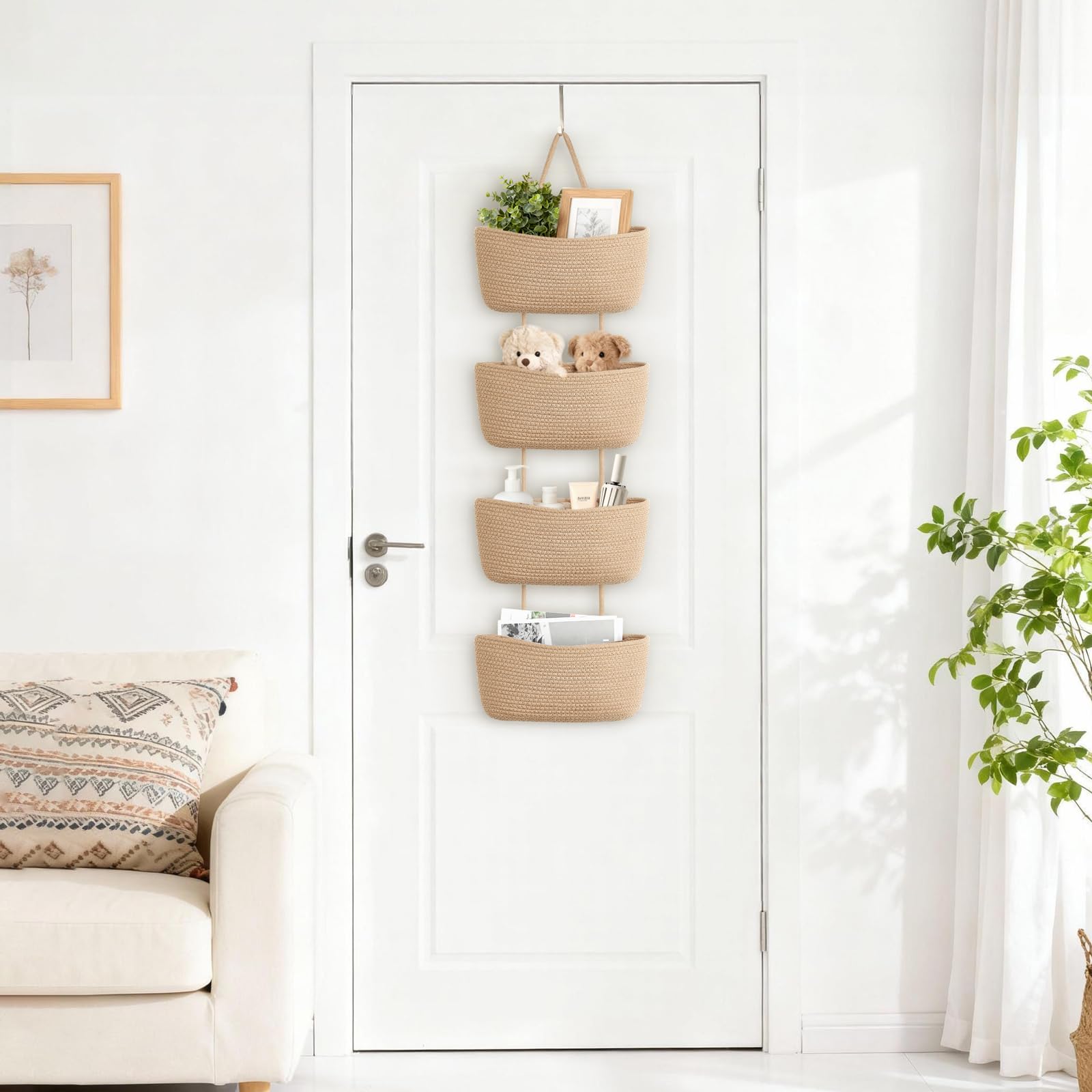 Dahey detachable basket system enables flexible use on doors or walls.