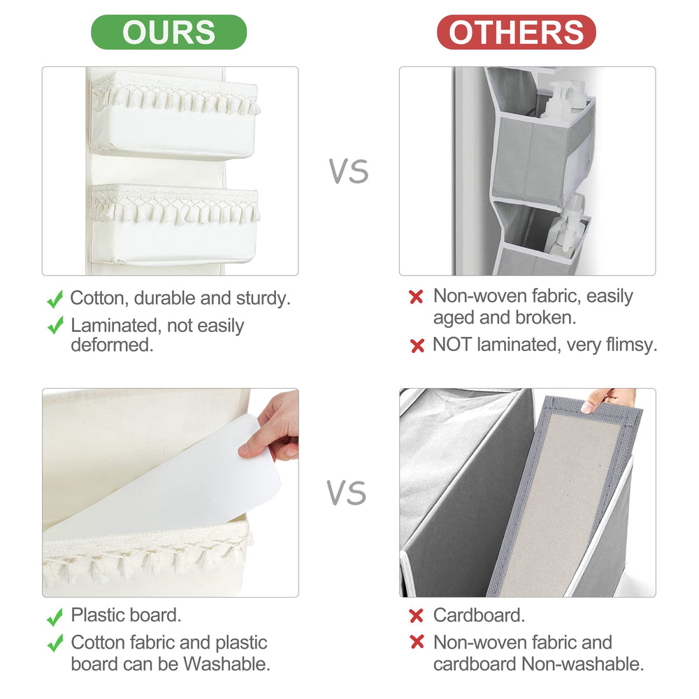 Dahey door-hanging organizer demonstrates easy setup and instant access to daily items.