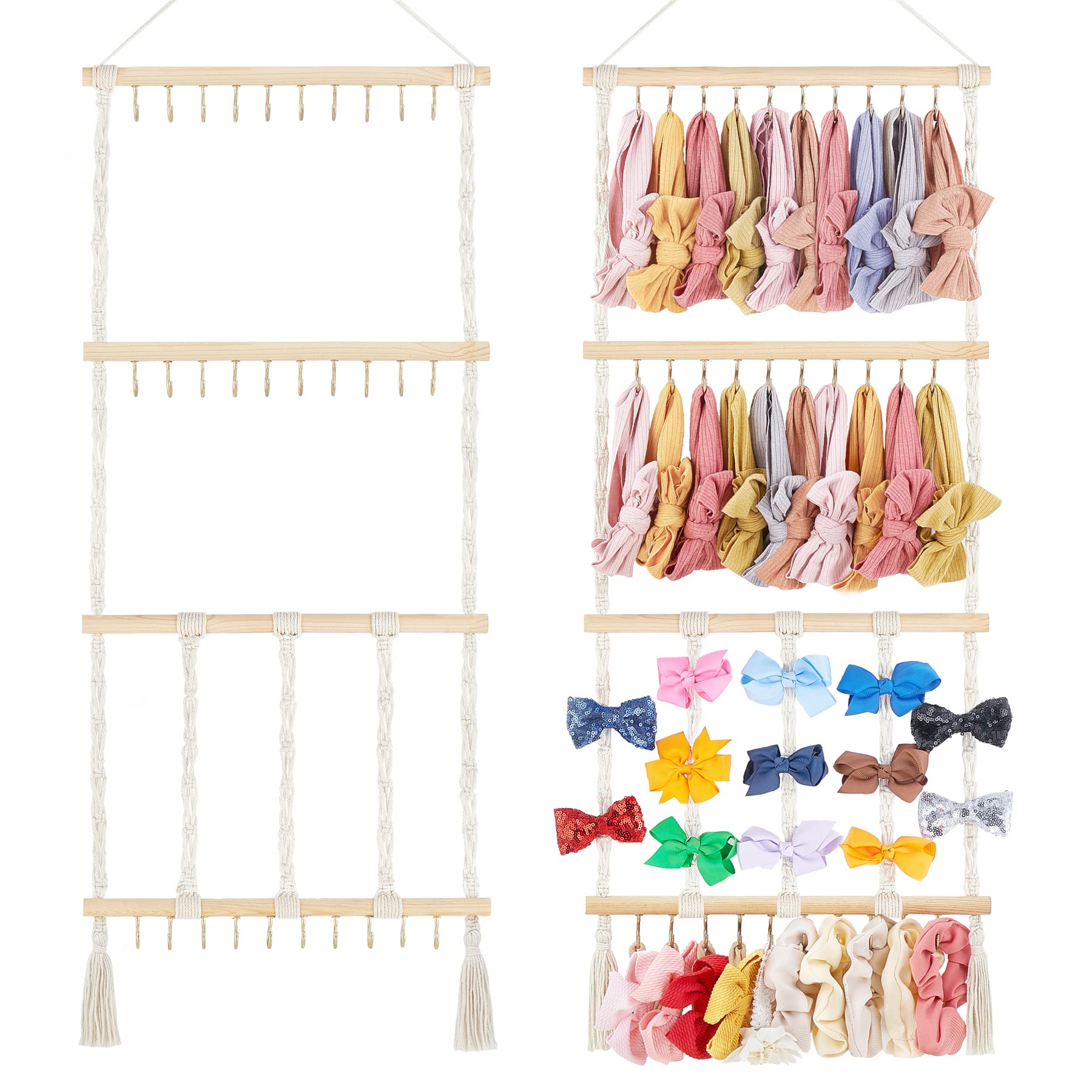 Dahey headband holder 30-hooks on wall keeps bows organized for kids.