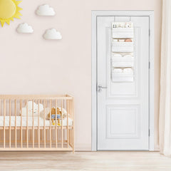 Dahey nursery storage in cotton canvas offers durable, decorative storage for essentials.