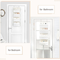 Dahey organizer with four pockets helps closet items stay tidy.