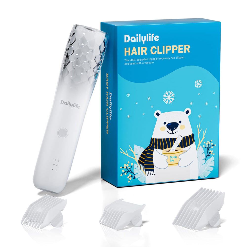 DAILYLIFE baby hair clippers vacuum-collection captures hair for a tidier sink.