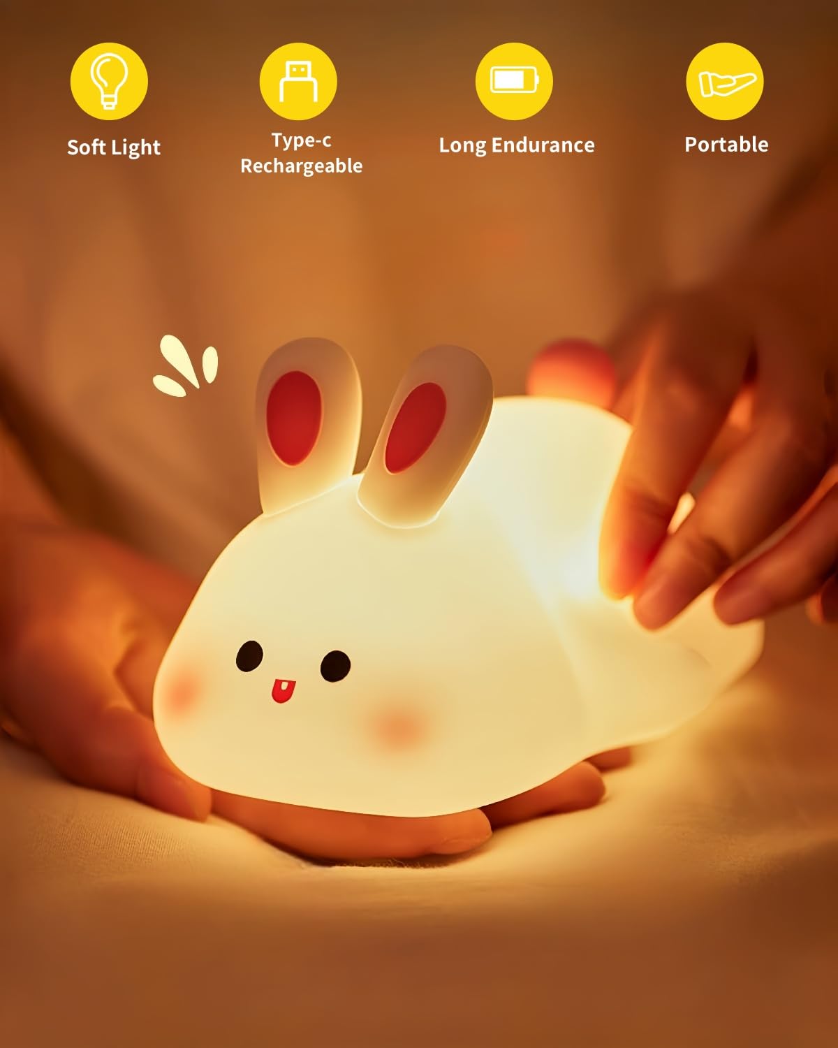 Daixinde bunny night light in a nursery creates a soothing atmosphere