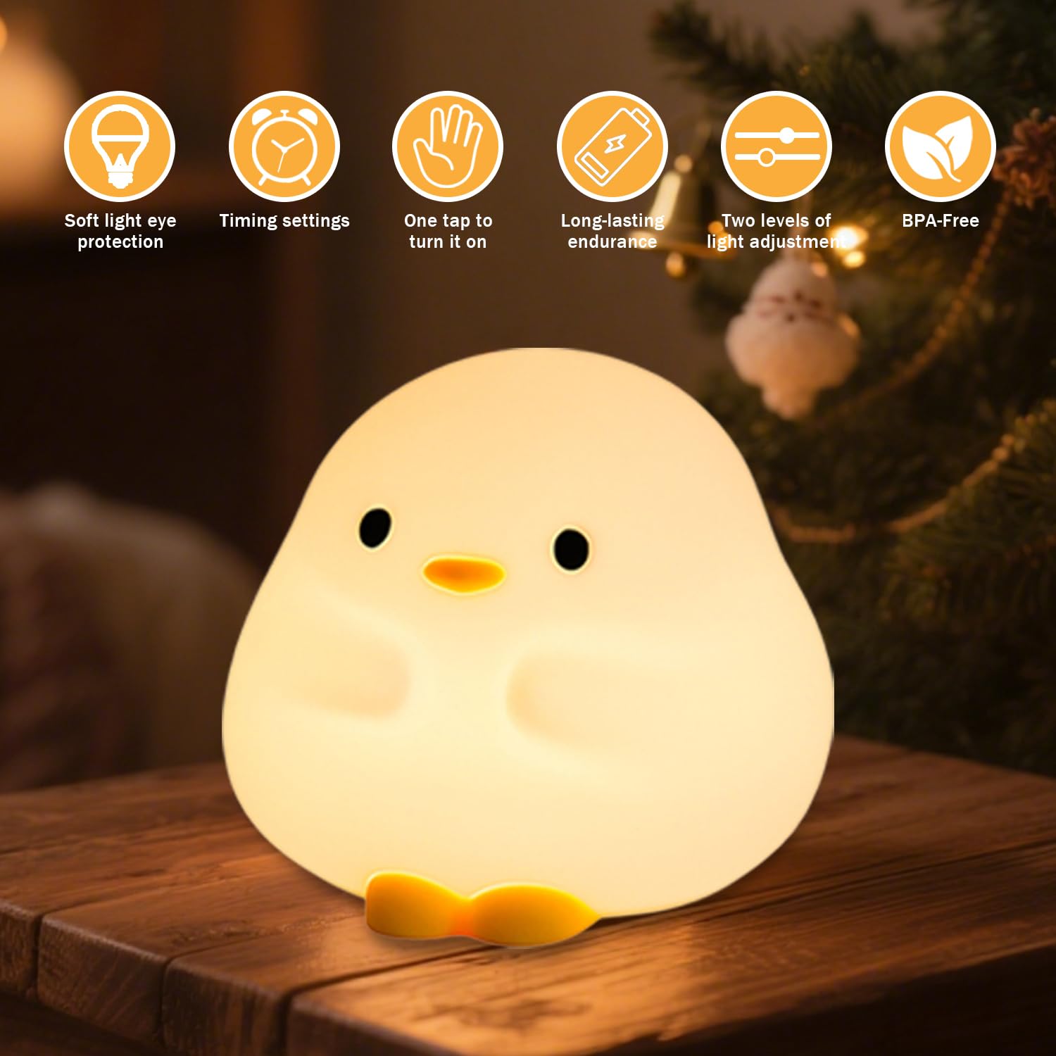 Daixinde DuDu Duck night light is rechargeable for extended use and convenience.
