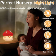 Daixinde mushroom silicone lamp timer activation, built-in 30-minute timer for safer usage.