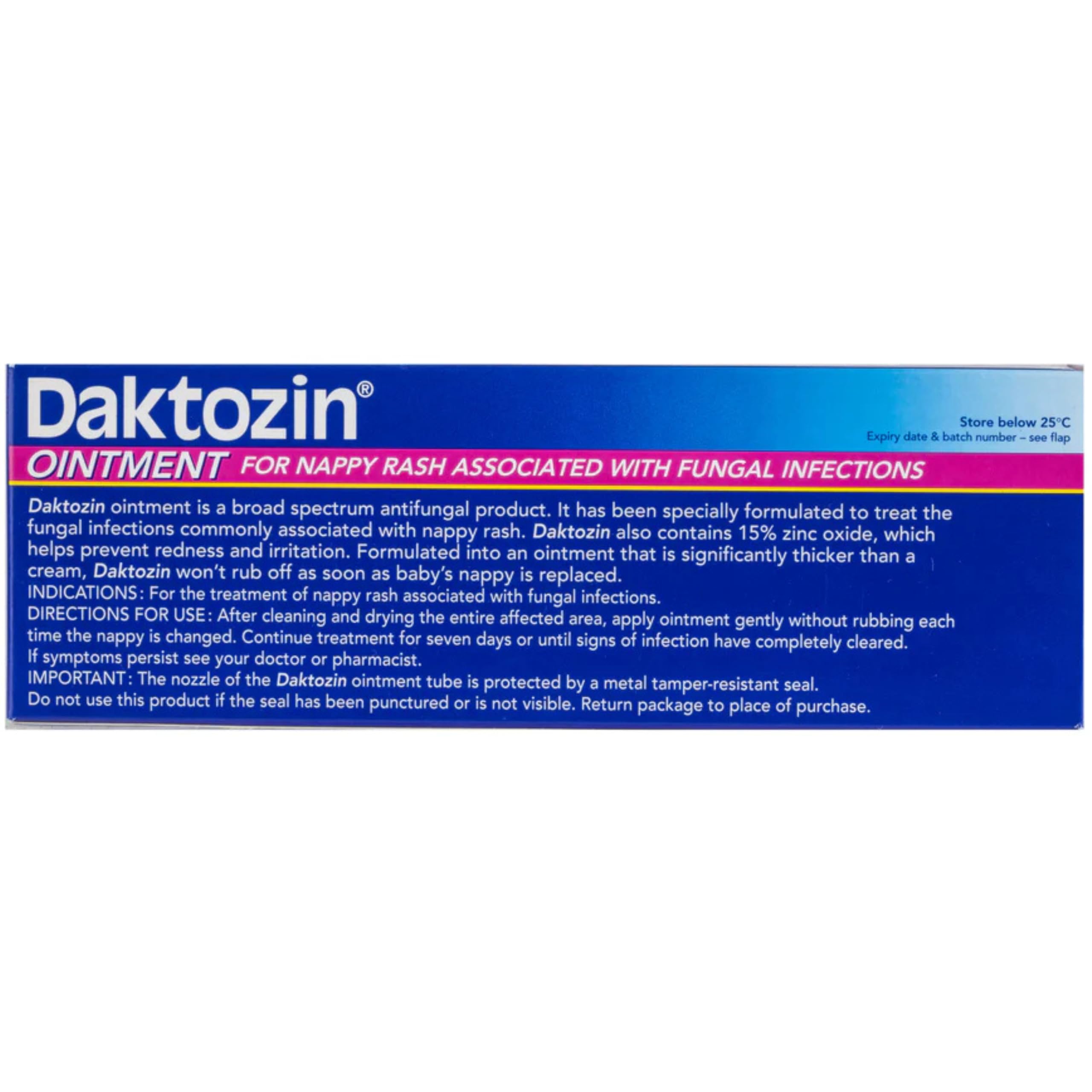 Daktozin bottle near baby's neck folds illustrating versatile skin areas.