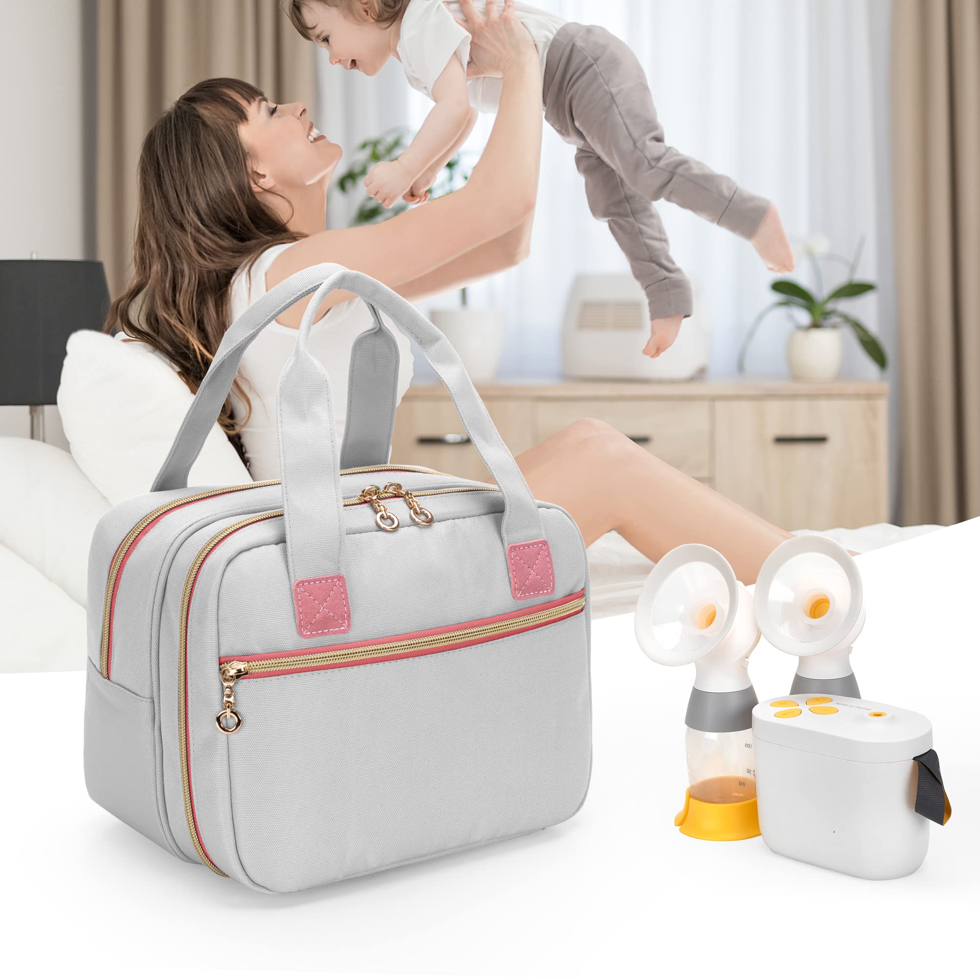 Damero bag sized to fit bottles and ice packs for on-the-go storage.