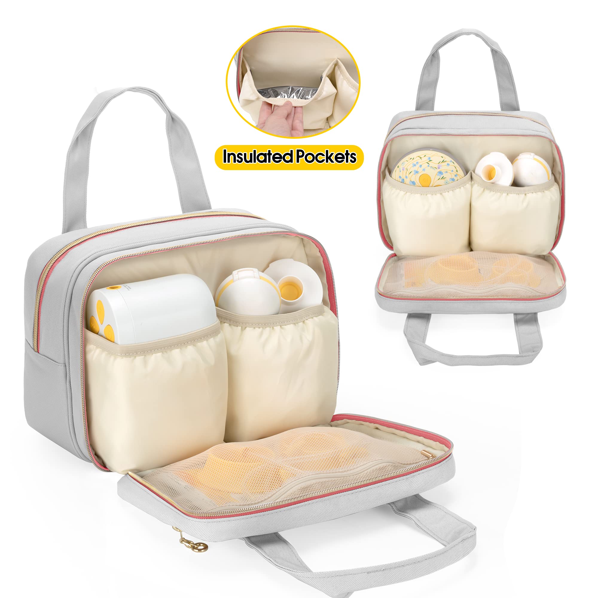 Damero bag insulated main compartment helps keep bottles and ice packs together.