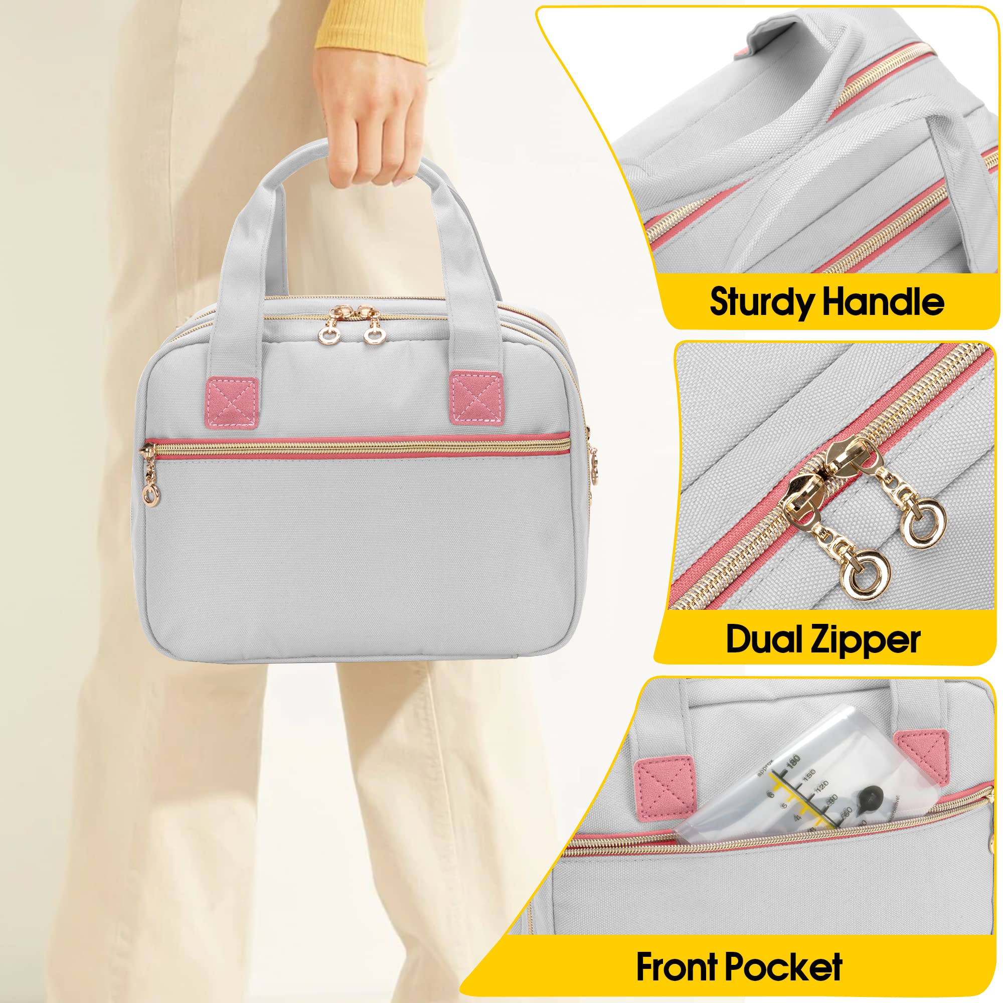 Damero bag features two-way zipper for quick, convenient access during busy days.