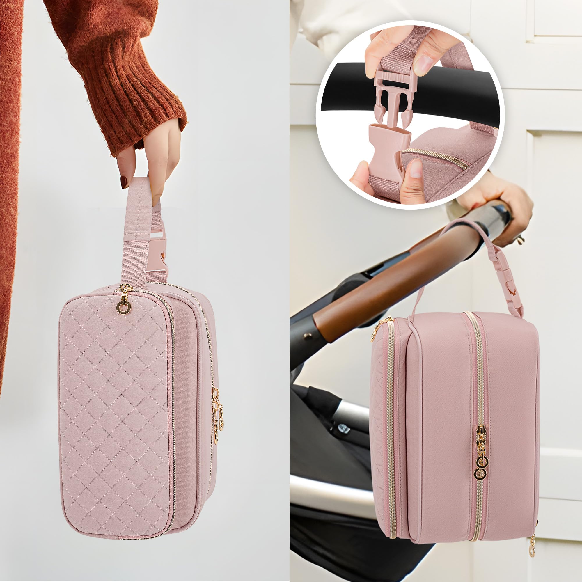 Damero breastmilk cooler bag back pocket keeps valuables within reach