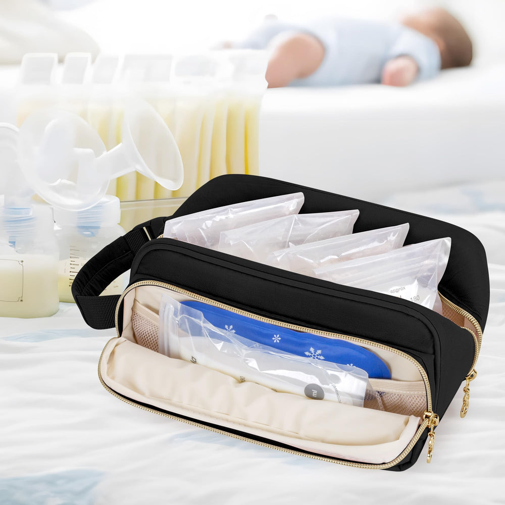 Damero Breastmilk Cooler Bag compact size fits diaper bags for discreet travel.