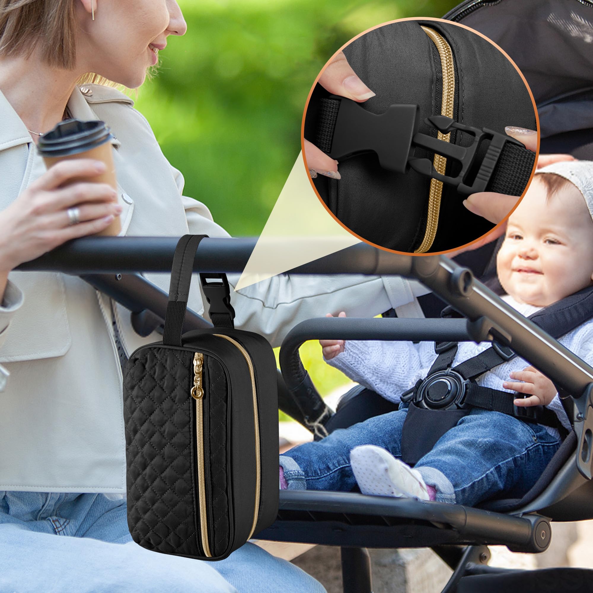 Damero breastmilk cooler bag dimensions 9 by 4.5 by 5 inches.