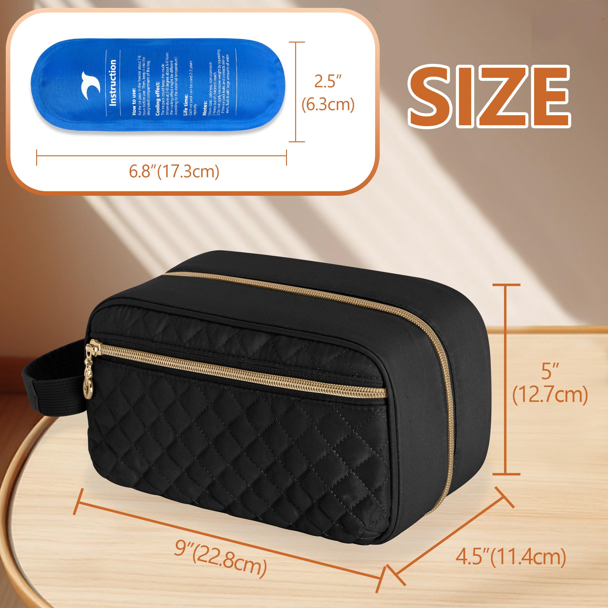 Damero breastmilk cooler bag front and back pockets keep small items organized.