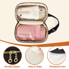 Damero breastmilk cooler bag open interior reveals capacity for 6-8 milk bags.