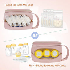 Damero breastmilk cooler bag side pocket offers quick access to essentials