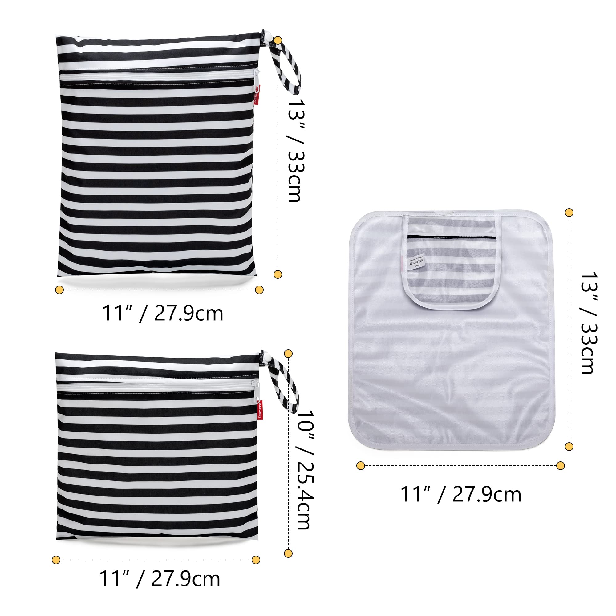 Damero large 13x11 bag fits pumps, diapers, and essentials