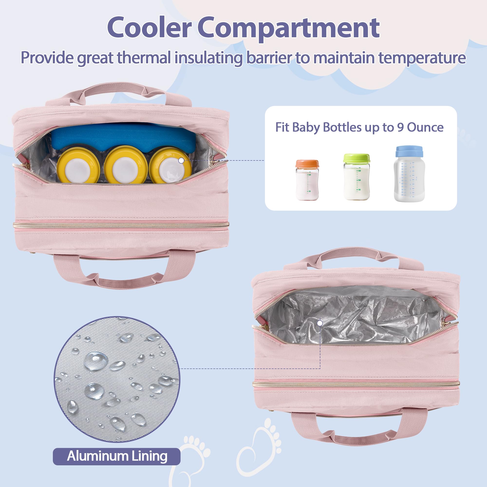 Damero Wearable Breast Pump Bag mesh pocket stores pump parts neatly for quick access.