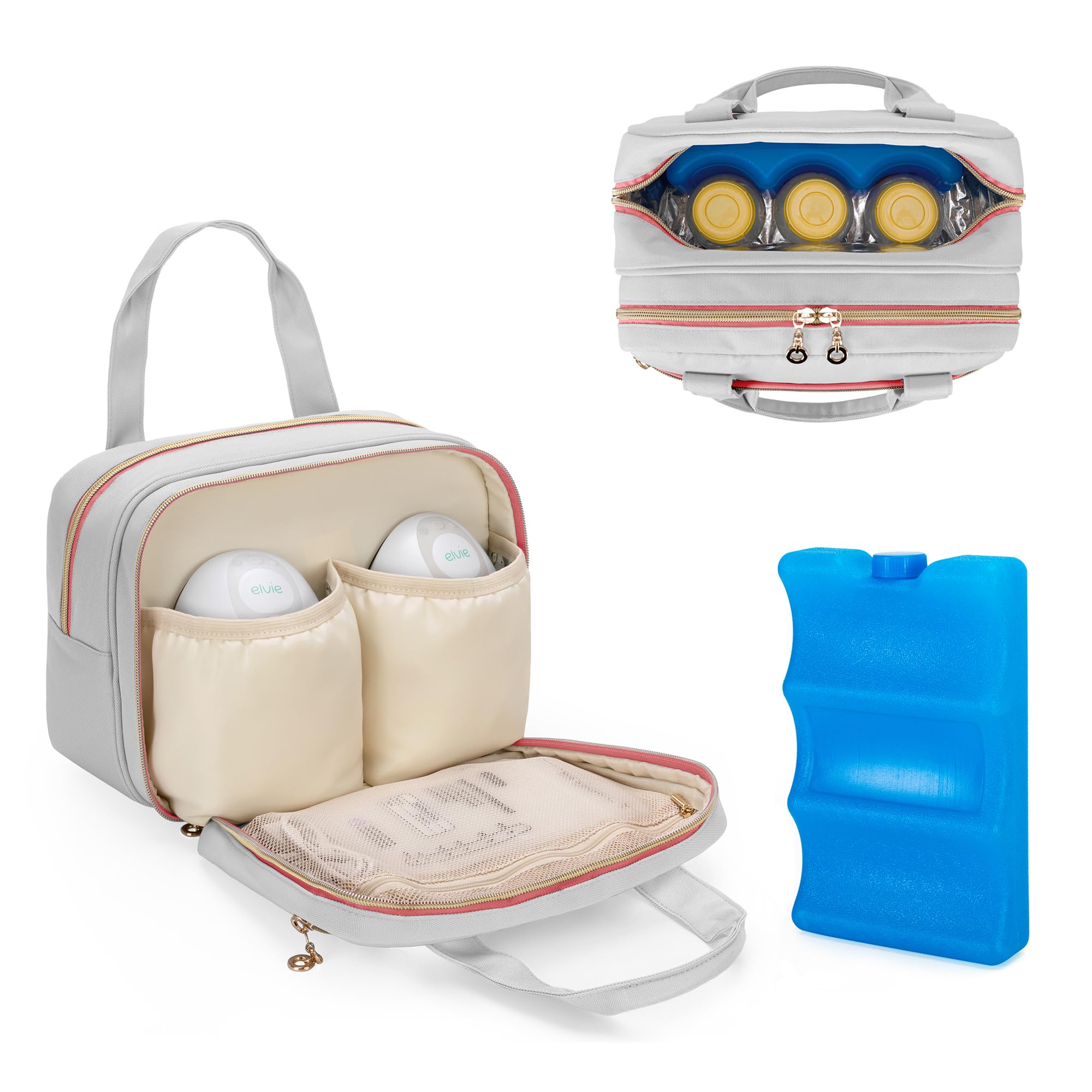Damero wearable pump bag with ice pack secures your pump on the go.