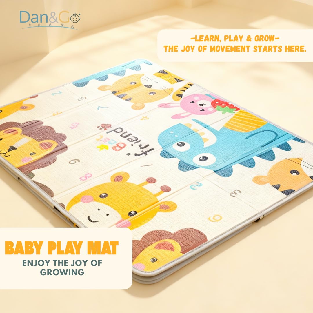 DAN&GO extra-large play mat uses non-toxic XPE for soft cushions.