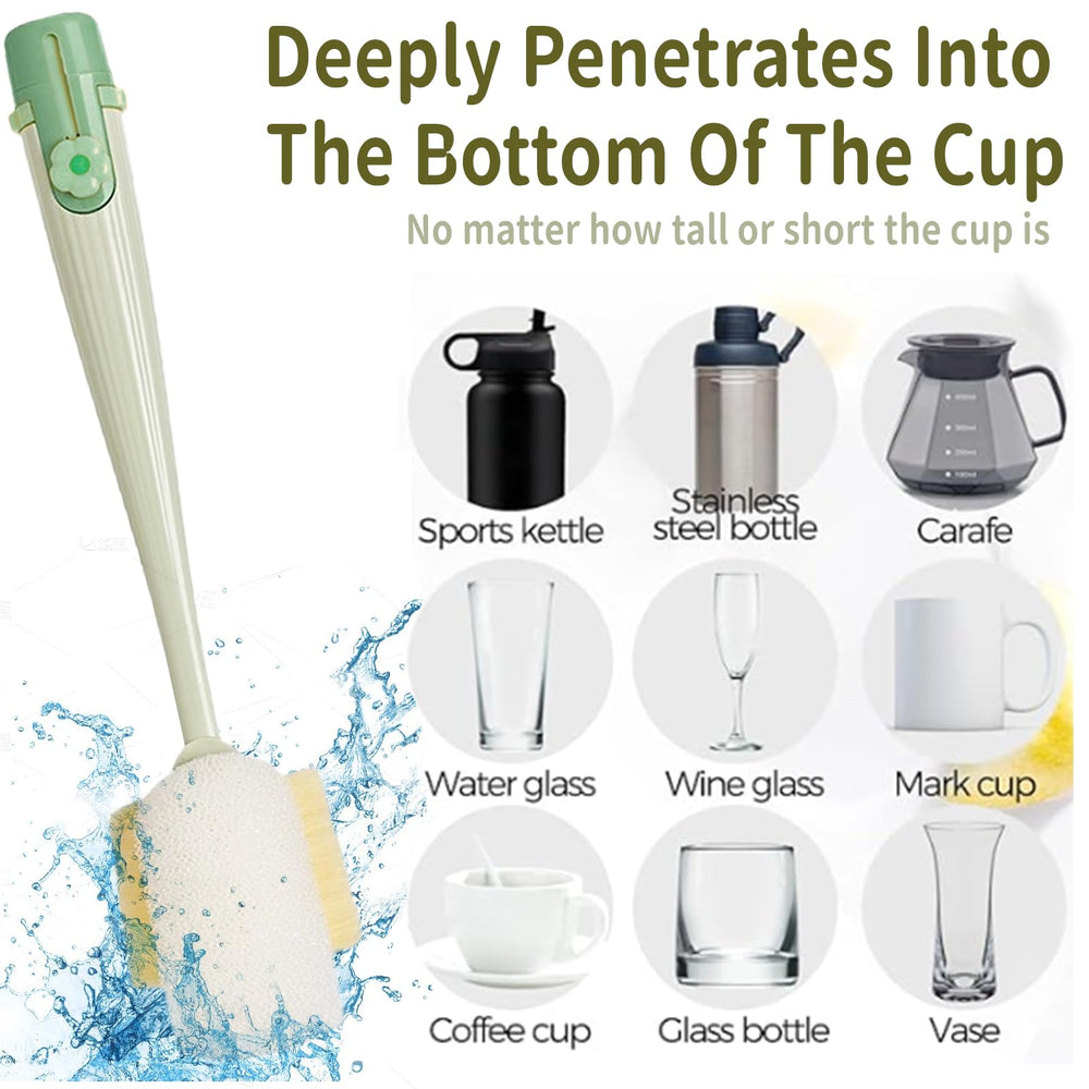Dancepanda water bottle cleaner crevice brush tackles hard-to-reach corners.
