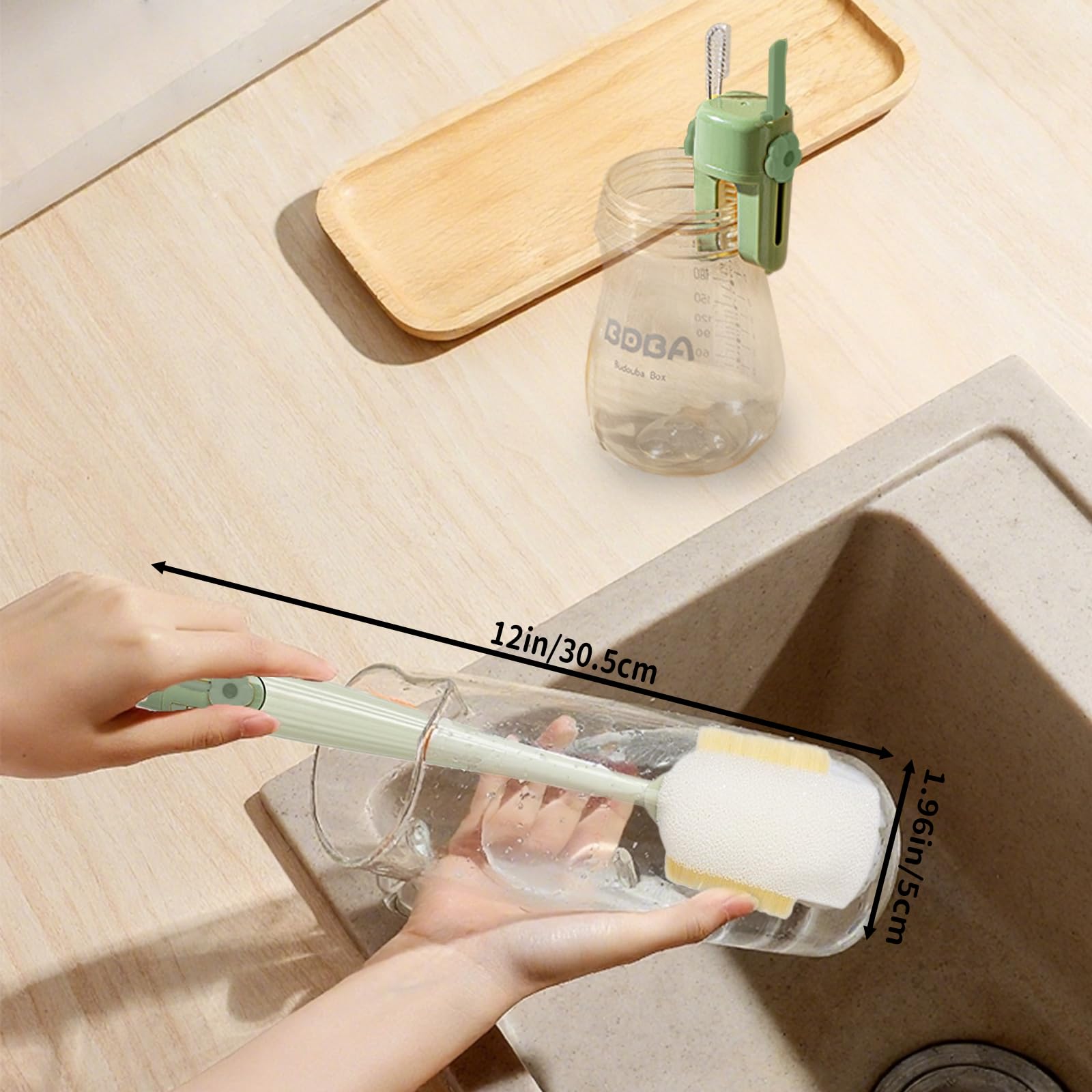 Dancepanda water bottle cleaner u-shaped rim brush for tight rim access.