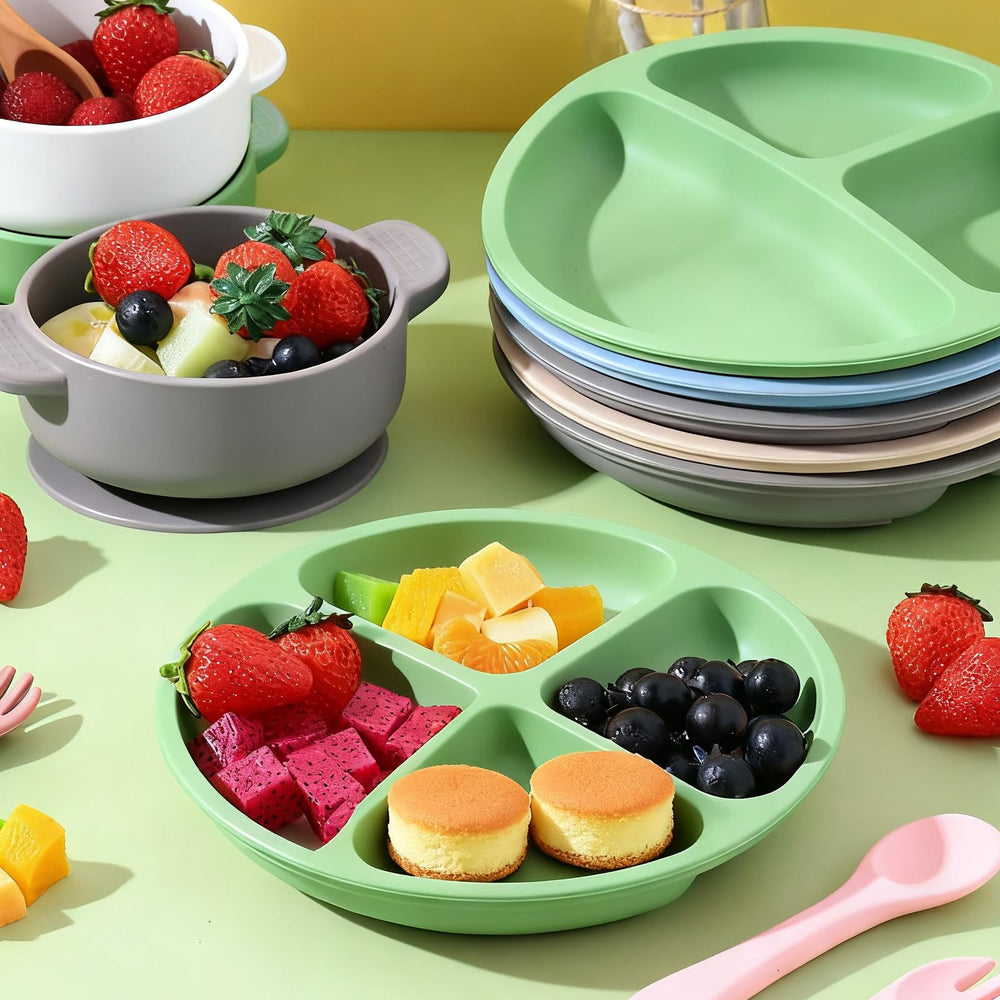 Dandat microwave and dishwasher safe silicone for easy cleaning.