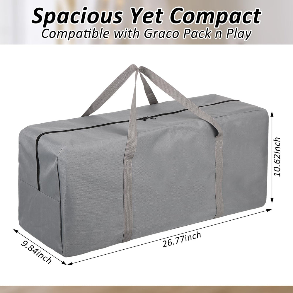 DANHMAO Graco Pack n Play bag folded compactly for home storage.