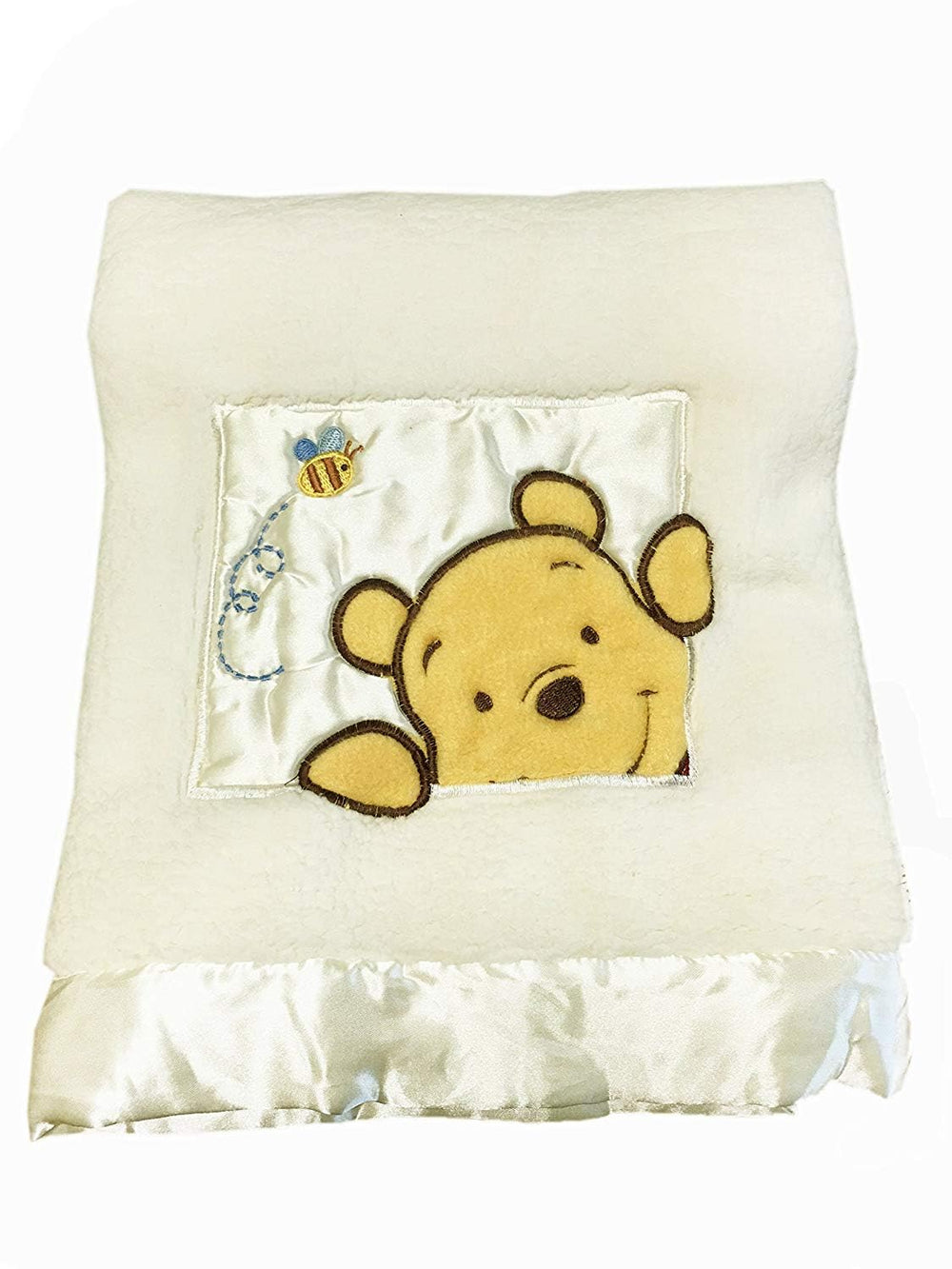 Danica Soft Coral Fleece Blanket Winnie Bear Ivory provides plush warmth for cozy baby snuggles.